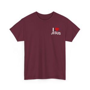 I Love Jesus T-Shirt print on the heart